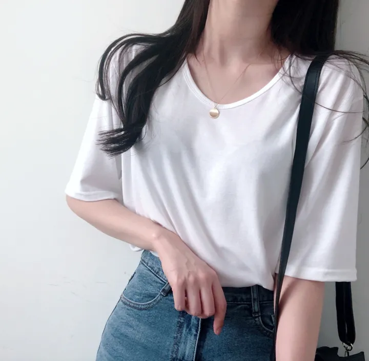 (국내제작 부드러움) 찰랑 데일리 기본 반팔 티셔츠 상세 이미지 9