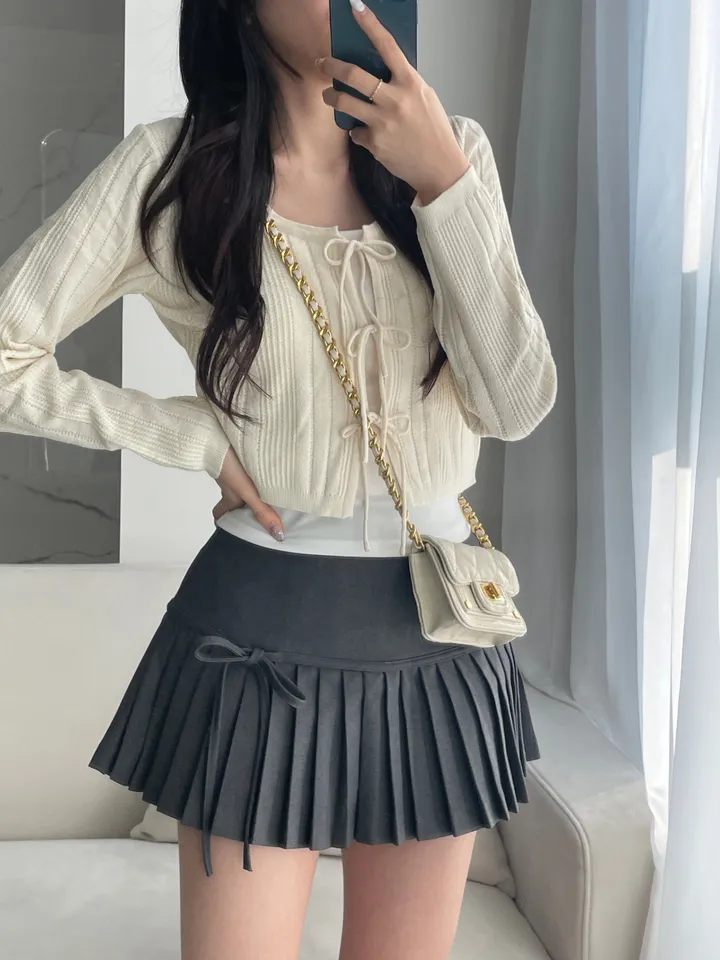 [주문폭주🤍/리본포인트!]  💘남심 저격해버릴 리스 쓰리리본 가디건 상세 이미지 21