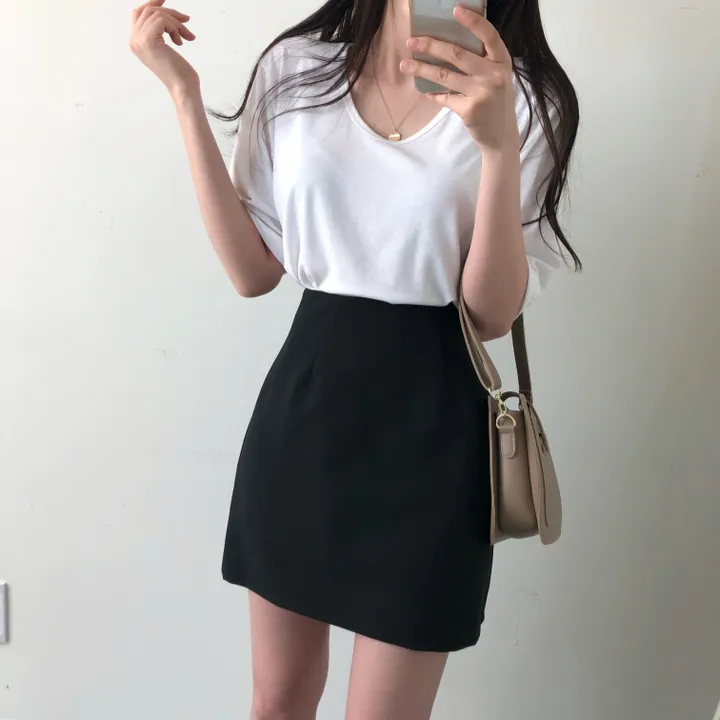 (국내제작 부드러움) 찰랑 데일리 기본 반팔 티셔츠 상세 이미지 14