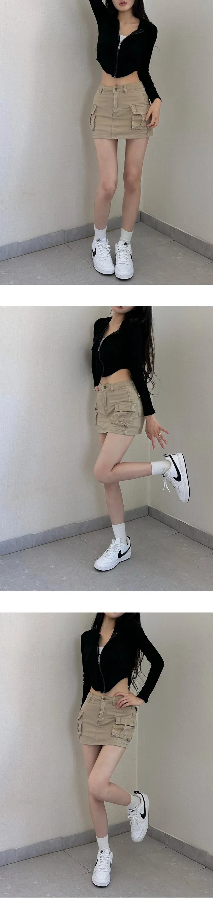 당일🚀 [ 2개 묶음할인,모델소장]  y2k 힙카고 투포켓 슬림 U라인 후드 집업 상세 이미지 23