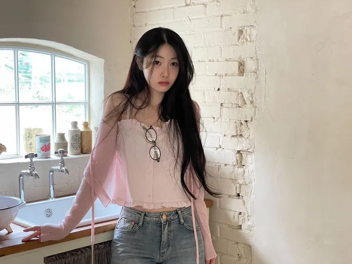 6color 루니 여리핏 리본 시스루 롱슬리브 가디건 상세 이미지 35