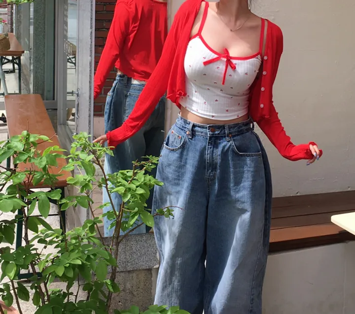 [만능코디!/핏보장🧚] 살안타템 쿨링 찰랑 커버업 여리 클로즈 브이넥 프릴 물결 가디건 (국내제작) 상세 이미지 5
