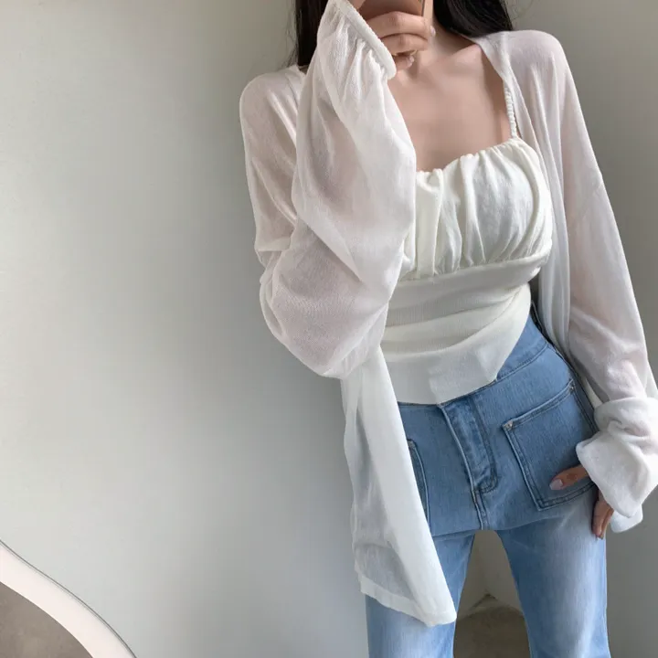 로코 셔링탑set 루즈핏 가디건 상세 이미지 30