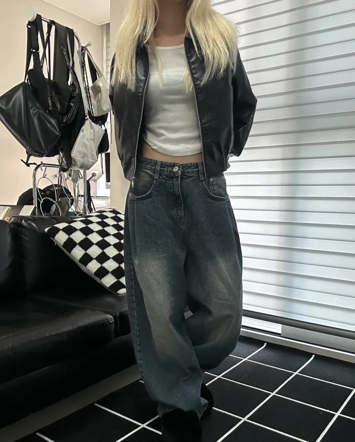 [🎀누적판매 1천장🎀]Allday washing pin-tuck wide denim 올데이 워싱 핀턱 와이드 데님 상세 이미지 22
