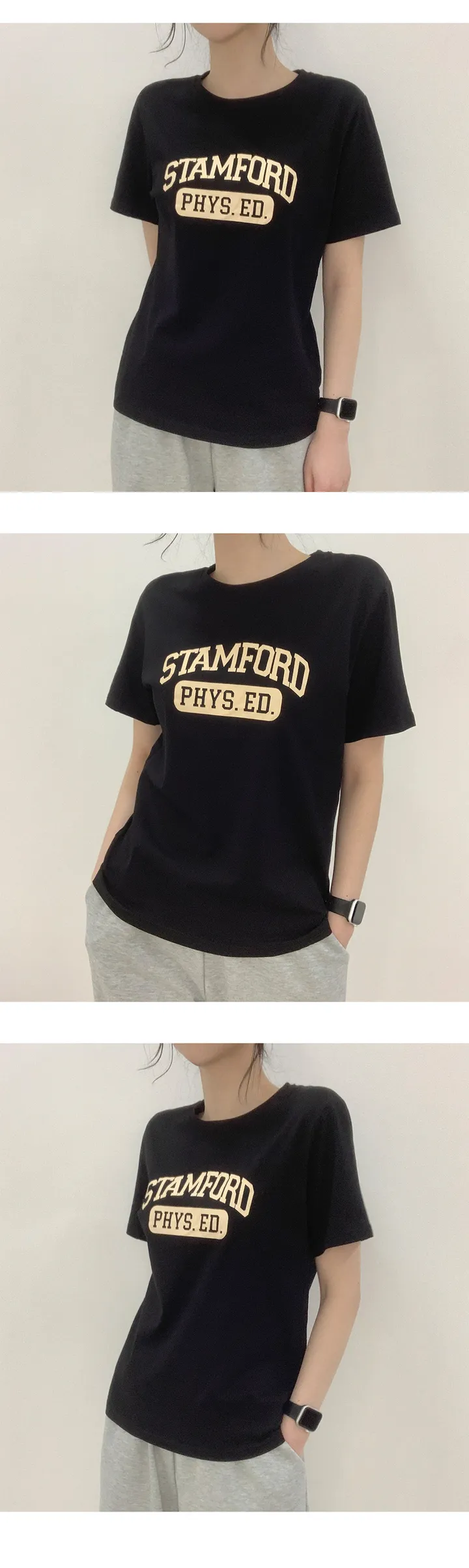 🚀총알배송! 📢아묻따 세일! 기본중의 기본!! [라운드/기본/반팔티셔츠] STAMFORD 프린팅 기본 베이직 라운드 반팔 티셔츠 3color 상세 이미지 10