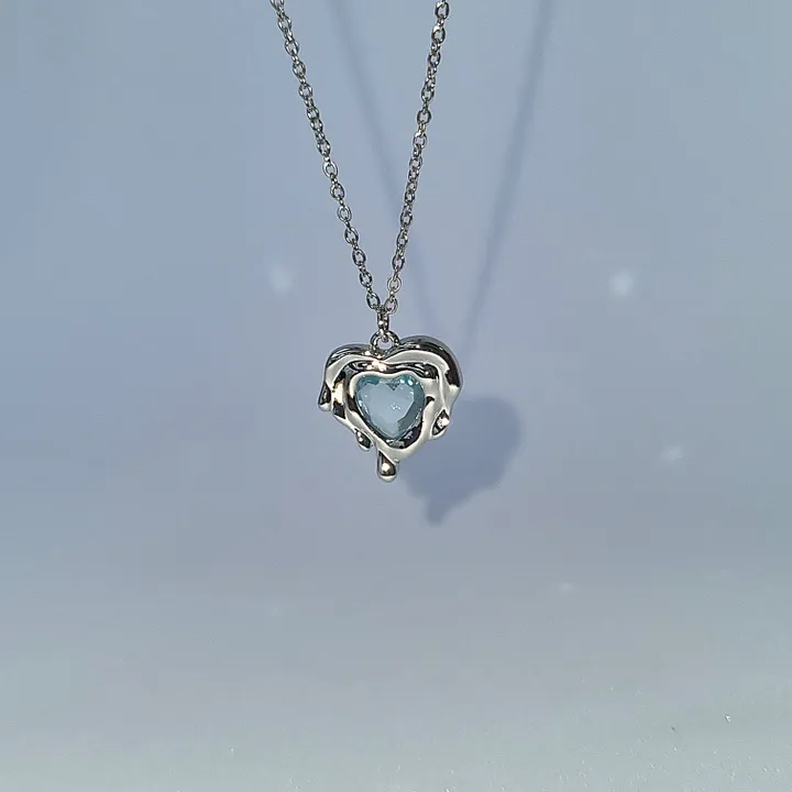 [✨️1000개돌파]녹아내리는 하트 목걸이/Melting heart necklace[써지컬체인]/2개이상구매시할인 상세 이미지 6
