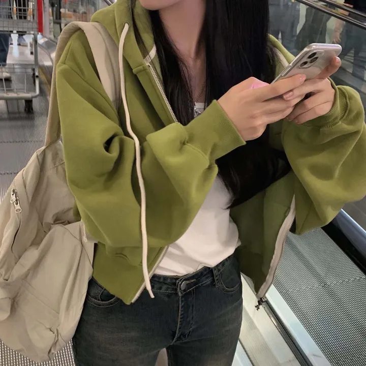 [완전인기✨/백염컬러 당일출고!] 자체제작 크치Made 꿈에 나온 핏, 투웨이 양기모 크롭 후드집업 ver 아우터 자켓 - zipup 상세 이미지 31