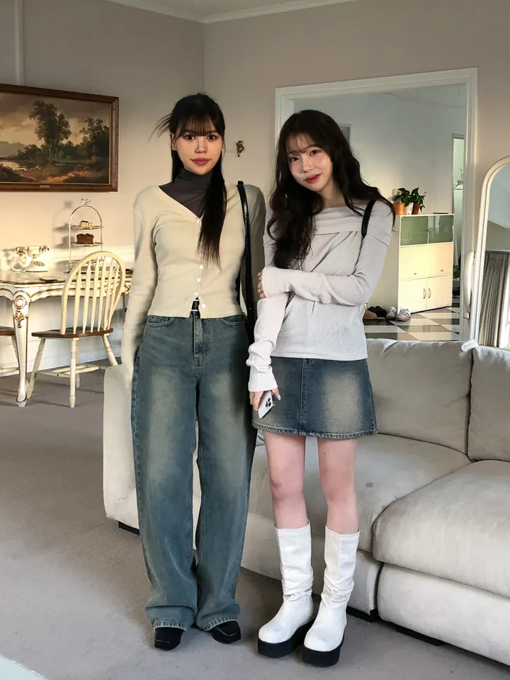 원스 워싱 데님 미니 스커트 상세 이미지 35