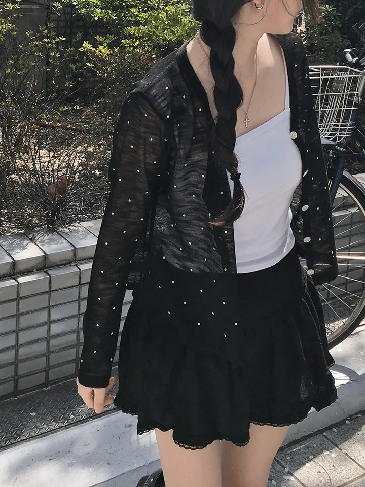 최저가![여리무드🤍시스루 도트 가디건 살안타템 여름가디건] 비비안도트시스루가디건 상세 이미지 23