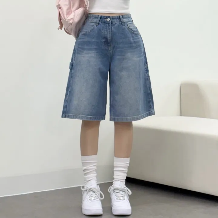 [카펜더버뮤다🐰/숏&롱/~2XL] 아일렛 카펜더 5부 7부 버뮤다 데님 숏팬츠 여름반바지 기장선택 남녀공용 하체커버 빅사이즈 (5Col) 상세 이미지 6