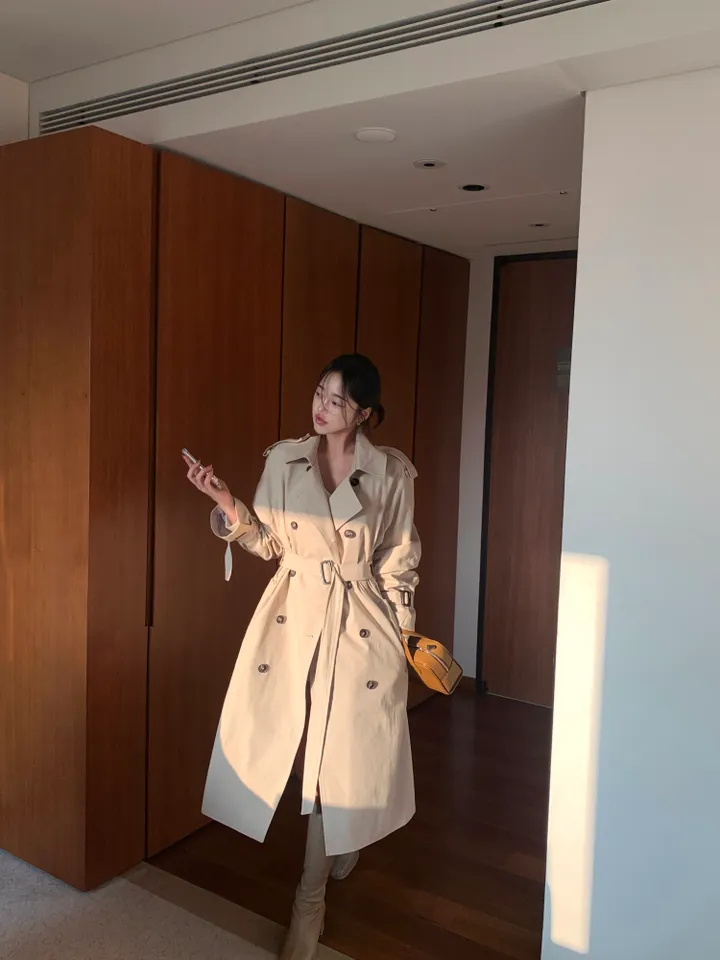 유행안타는![핏보장/국내] 가을 루즈핏 퍼프 벨트 롱트렌치 바바리 코트-3col 상세 이미지 10