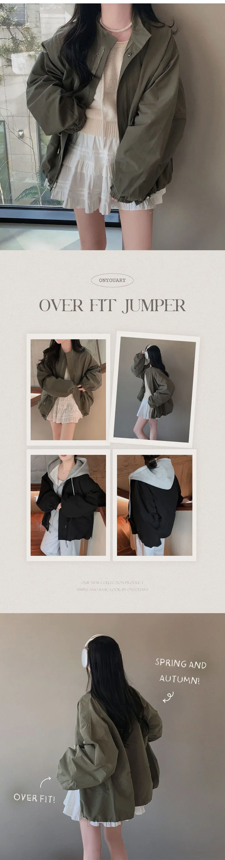 [왕오버핏🤍]간절기 아우터 1등,스프링앤어텀 매트 코튼 야상 점퍼 상세 이미지 2