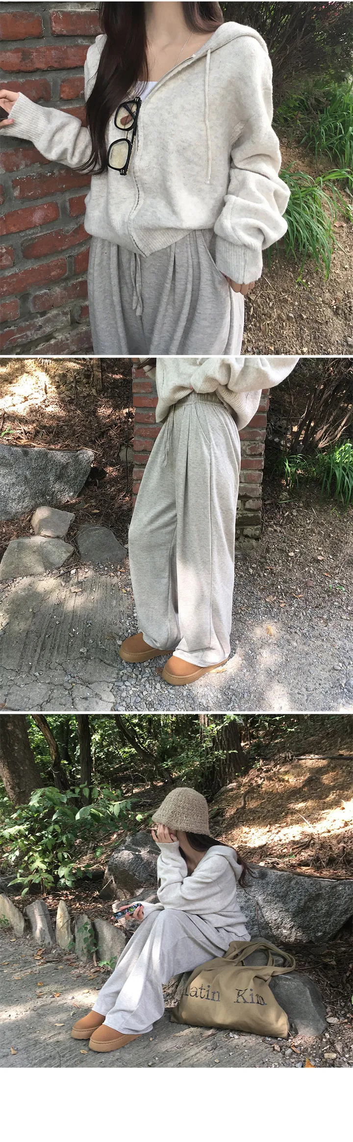 [데일리/기본필수!] 몬드 루즈핏 니트 후드집업 니트후드 니트집업 상세 이미지 11
