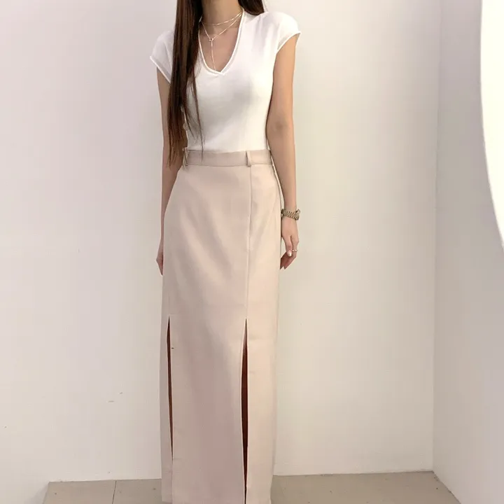 *한정수량원가 SALE* 국내 하이퀄리티 기본 수트 자켓 절개 슬릿 롱 스커트 하객룩 정장 오피스룩 투피스 세트 셋업 2color 상세 이미지 22