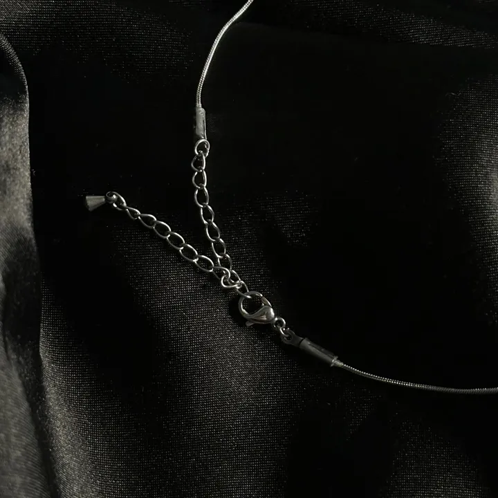 [*자체제작*/ 변색X]  데일리 심플 모던 시크 캐주얼 물방울 펜던트 뱀줄 써지컬 스틸 목걸이 상세 이미지 7