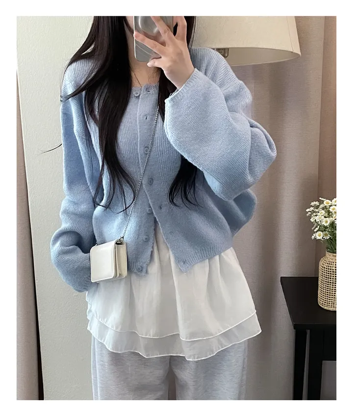 멜로우 소프트 벌룬 라운드넥 가디건 상세 이미지 2
