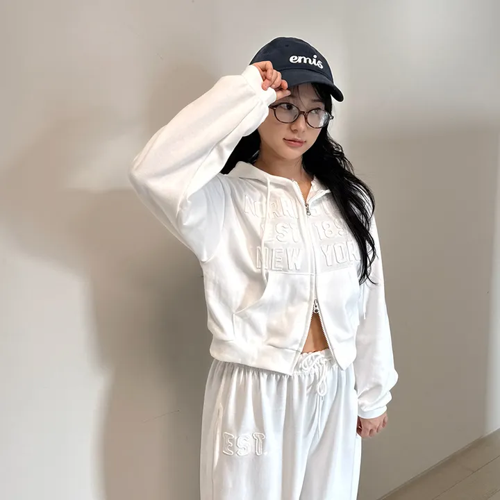 [단품/세트] 이스턴 패치 후드집업 + 와이드 팬츠 트레이닝 셋업 - 3color 상세 이미지 15