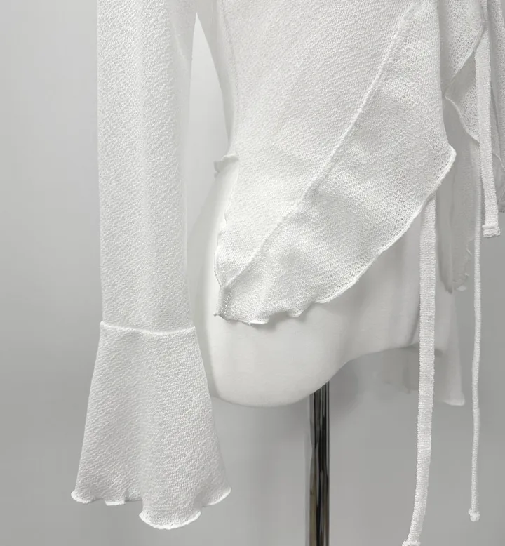 ruffle ribbon lace cardigan 러플 리본 레이스 가디건 (봄가디건, 러블리, 프릴, 니트가디건, 슬림핏, 여리여리) 상세 이미지 33