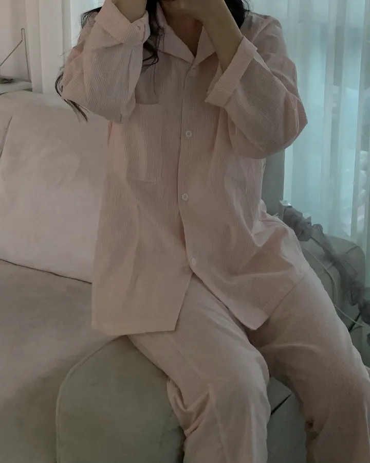 [자체제작][2size/4color] shirt pajamas set 커플잠옷 상세 이미지 4