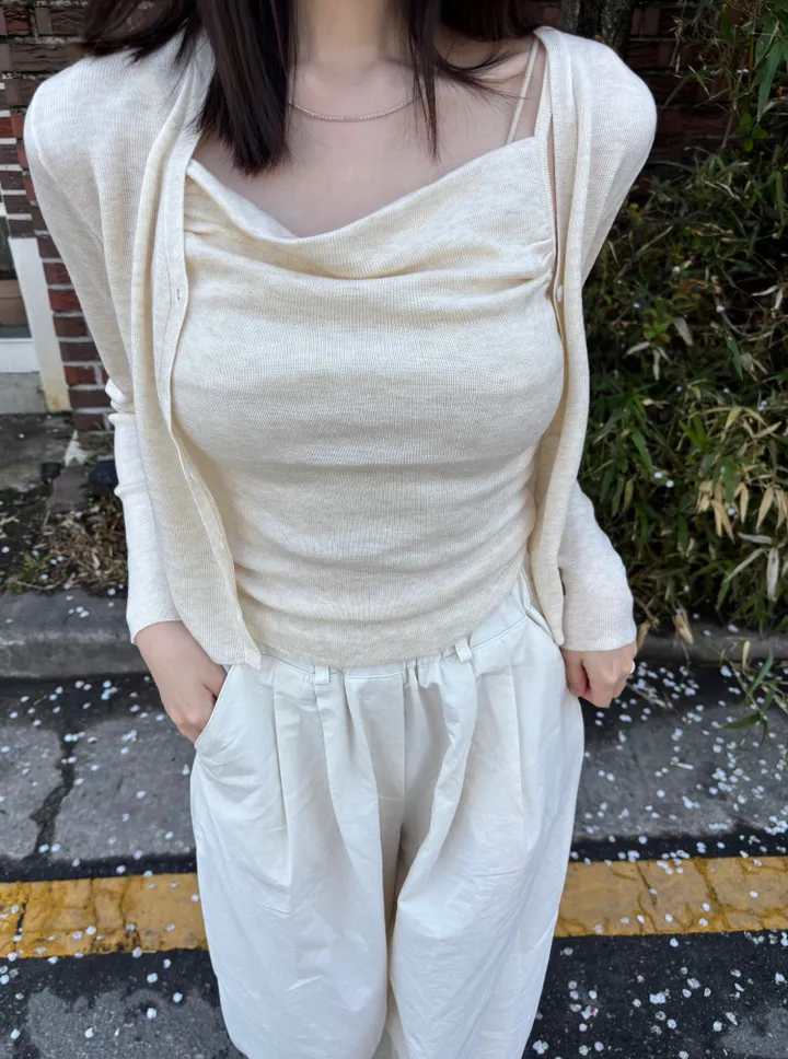촉촉 슬림핏 루즈핏 나시가디건 set (여름필수템,여리핏) 상세 이미지 2