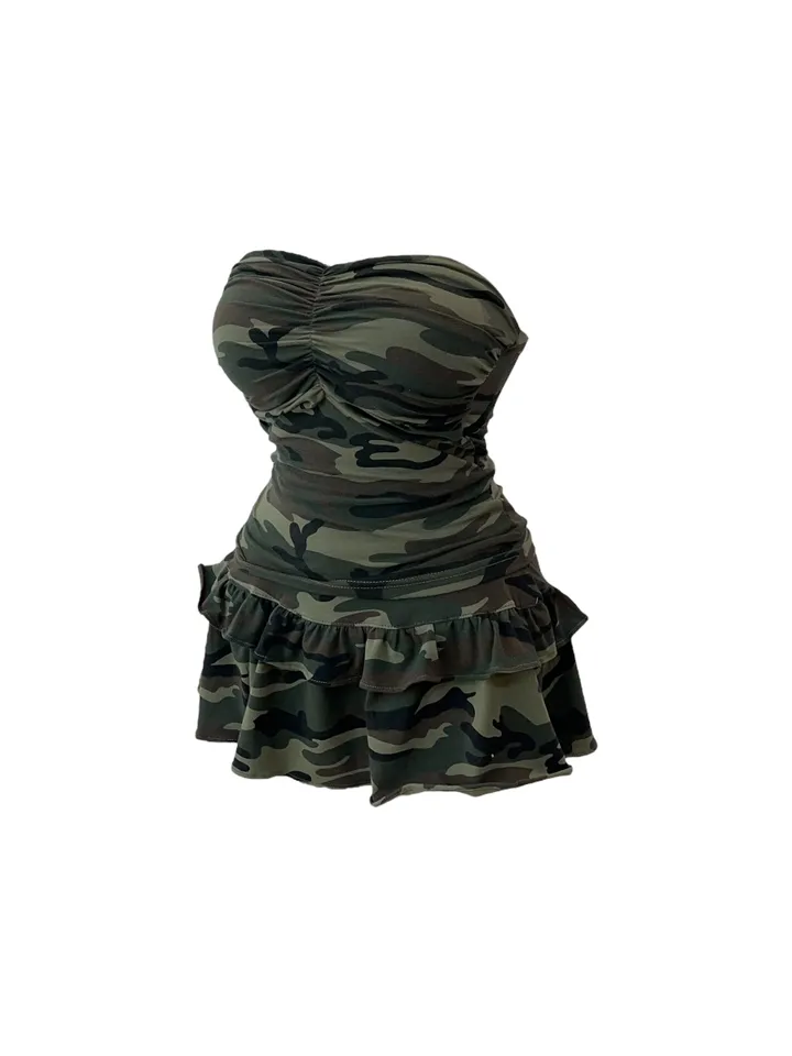 Camo military top skirt set 카모 밀리터리 탑 스커트 세트 상세 이미지 10