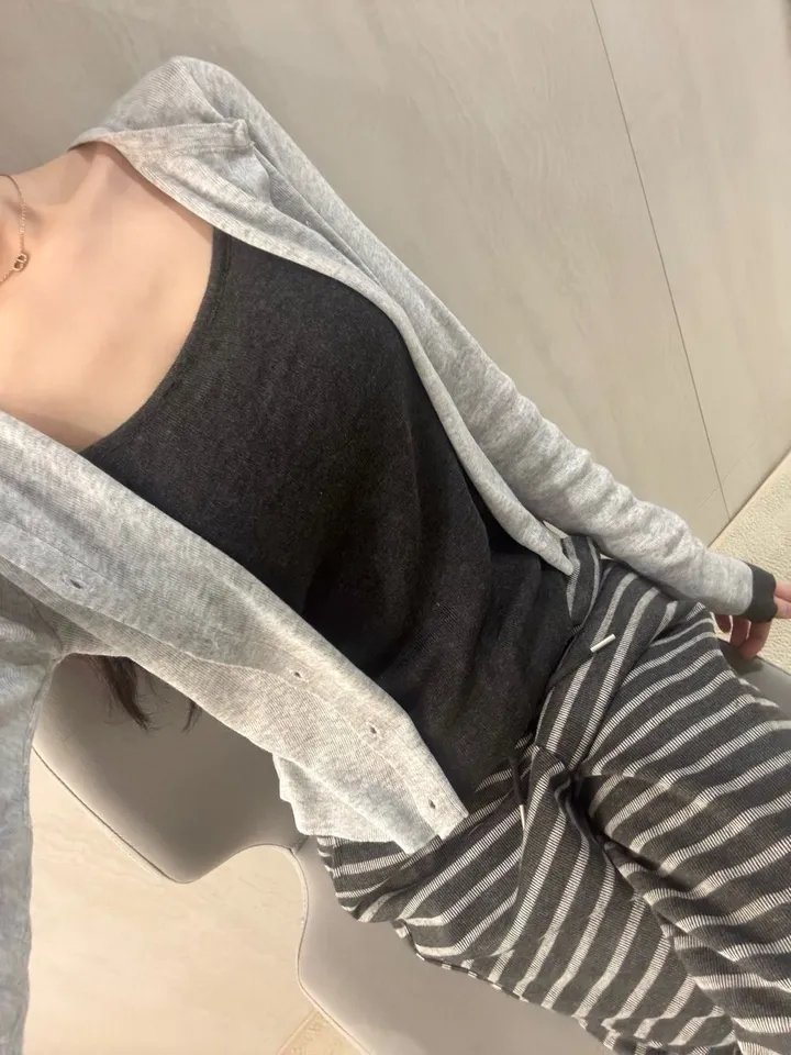 [일체형] 4color 레이어드 니트 가디건 *레이어드 가디건, 골지 가디건, 간절기, 배색가디건 상세 이미지 22