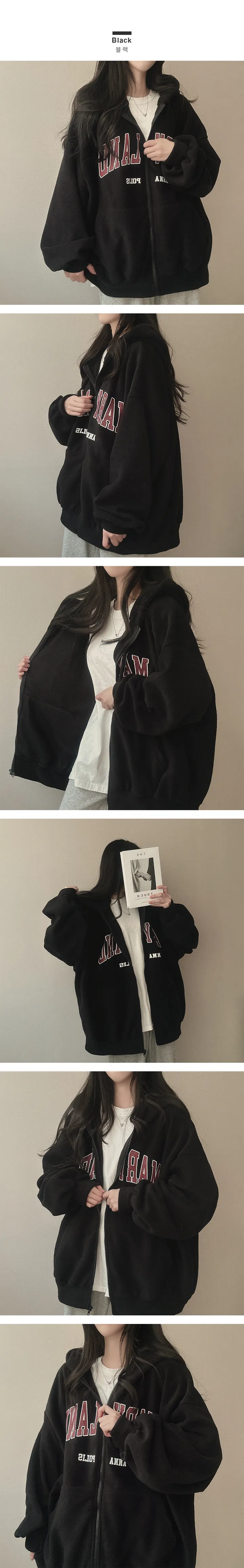 [담요같은포근함 vr2] 오버핏 박시 후리스 집업 3color 상세 이미지 5