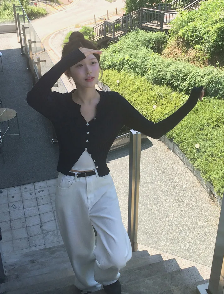 [청순핏/부들부들-/색감강추] 크루아 슬림핏 라운드넥 골지 니트 긴팔 가디건 7colors 상세 이미지 20
