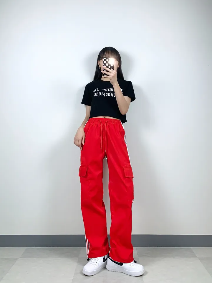 3트랙M 와이드 하이웨스트 스트링 2way 트레이닝 조거 바지 밴딩 팬츠 Y2K 유니크 빈티지 힙한 무드 데일리 스트릿 클럽 아이돌방송댄스 댄서공연무대단체의상 상세 이미지 23