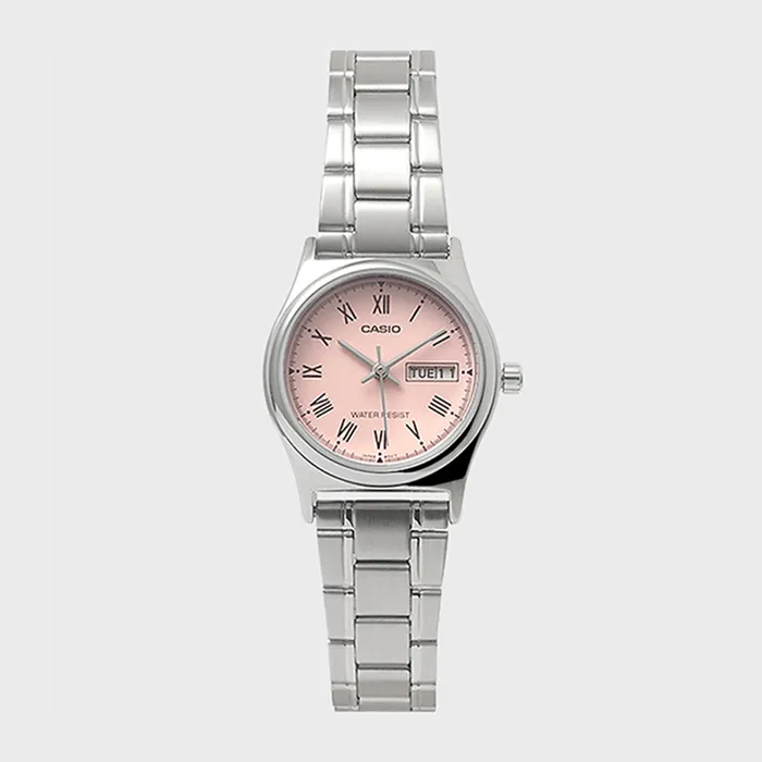 [国内純正] CASIO カシオ計算機 LTP-V006D-4Bレディースメタルバンドシンプル手首腕時計