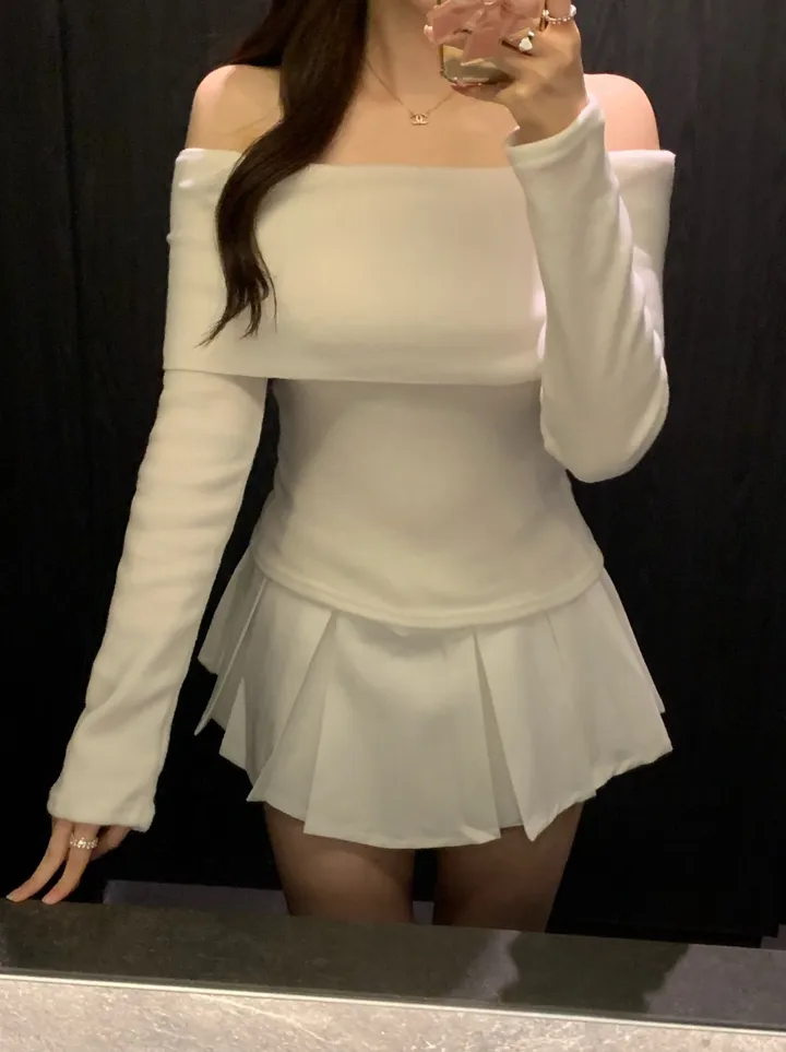 +특가할인✨ [봄신상/팔뚝살소멸핏] 기본충실! 로제 오프숄더 슬림 니트 긴팔 티셔츠 knit (*핏,컬러완벽 *흘러내림X) 상세 이미지 56