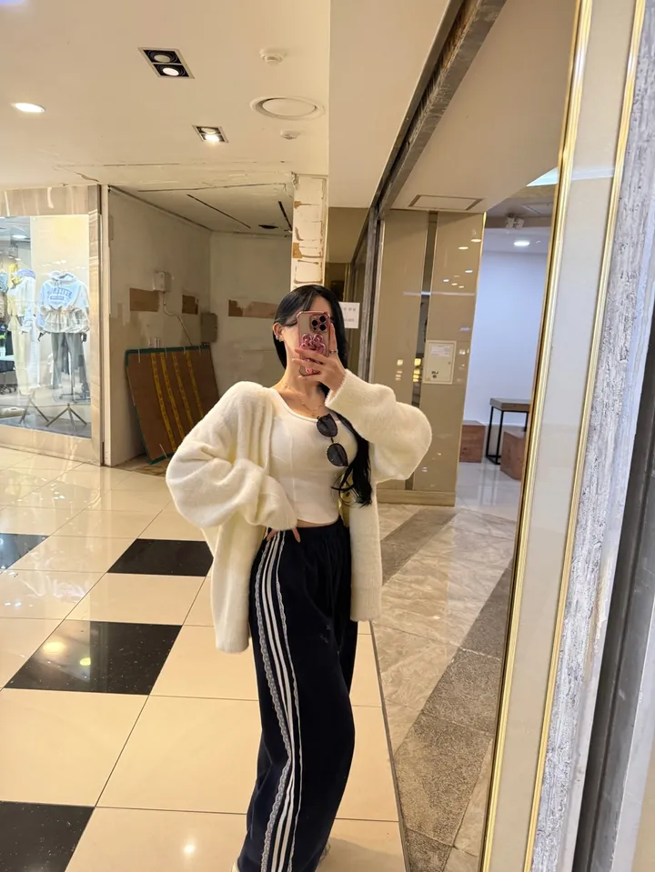 봄 레이스트랙 스트링팬츠 (소라/그레이/핑크/네이비/블랙) 레이스바지 와이드팬츠 트레이닝팬츠 트랙팬츠 상세 이미지 28