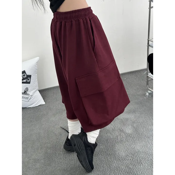 [UNISEX]마일드 루즈 스트링 빅 포켓 카고 버뮤다 드레이닝 와이드 트레이닝 팬츠(3color) 상세 이미지 33