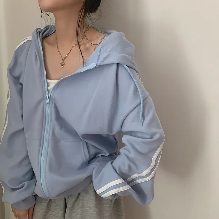 [루즈핏/꾸안꾸🖤] 키트 투라인 후드 집업 점퍼 상세 이미지 41