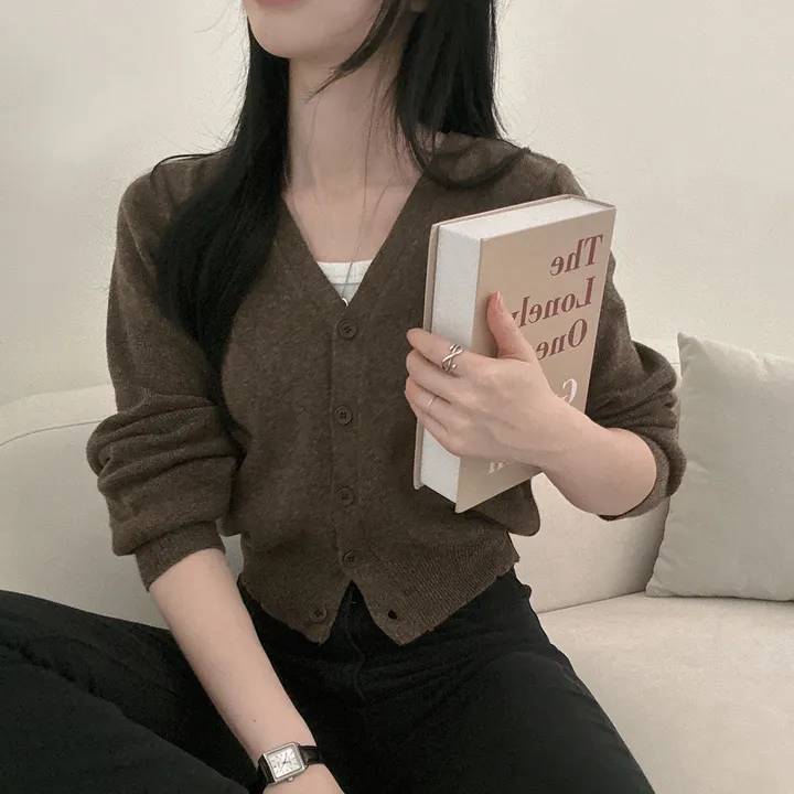봄필수템 [브이넥/라운드넥] 소장각 라운드 브이넥 기본핏 긴팔 가디건 상세 이미지 79