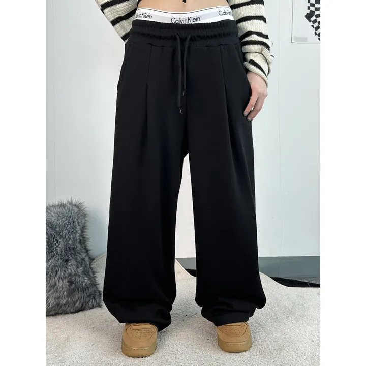기모선택❤️[UNISEX/기획특가/4size!]올데이 원턱 라인 루즈 와이드 트레이닝 팬츠(2color) 상세 이미지 6