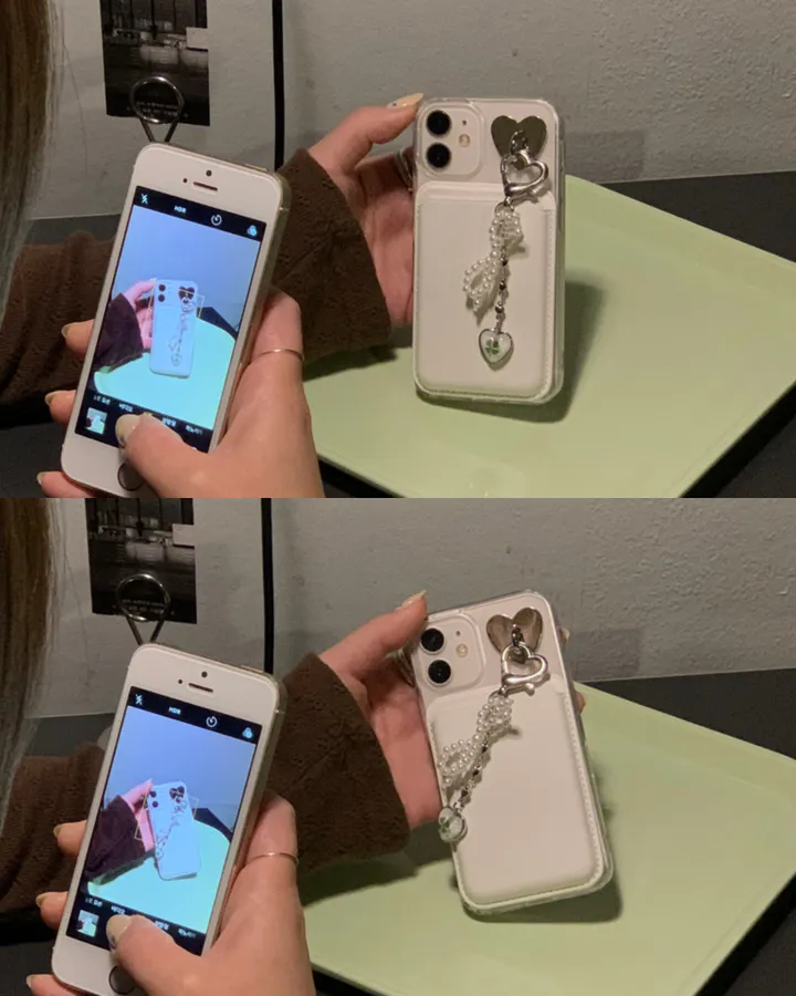 🍀2025 LUCKY drop heartchain clover phonecase 드롭하트체인 클로버 행운 폰케이스 상세 이미지 2