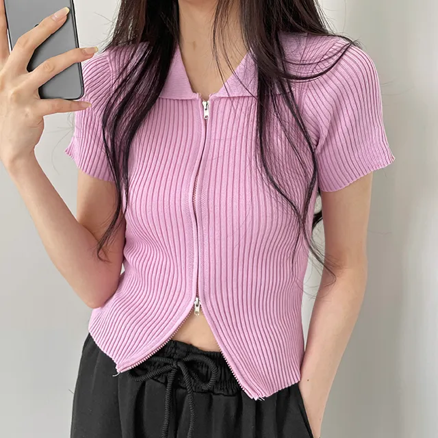 1+1할인[미친핏감!!/투웨이집업] 예쁜컬러가득 카라 스판골지니트 슬림핏 투웨이집업 상세 이미지 15