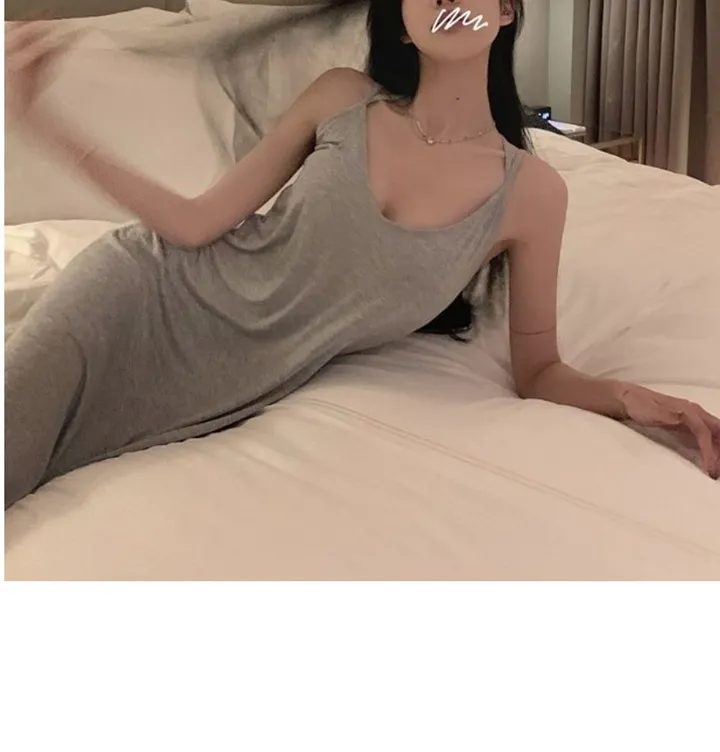 쫀득 부들 크로스 원피스 홈웨어 면원피스 섹시원피스 상세 이미지 12