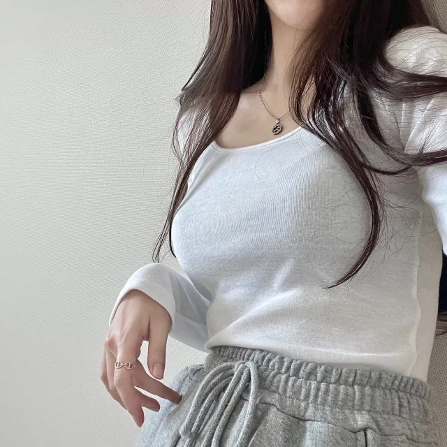 (4color/소장필수)기본 스퀘어넥 긴팔 -t 상세 이미지 37