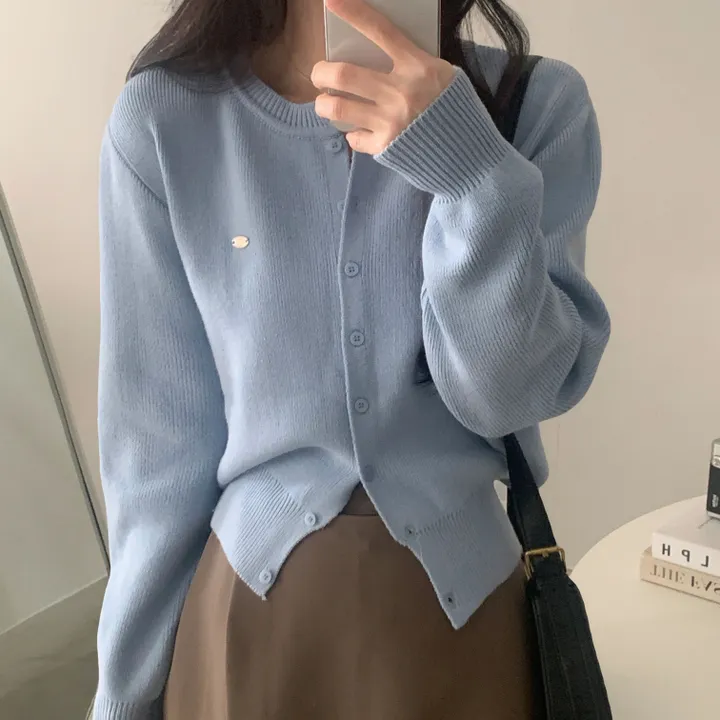 [봄🌸/부드러운!] 싱볼 라운드 펜던트 니트여리핏 가디건 - 6color 상세 이미지 11
