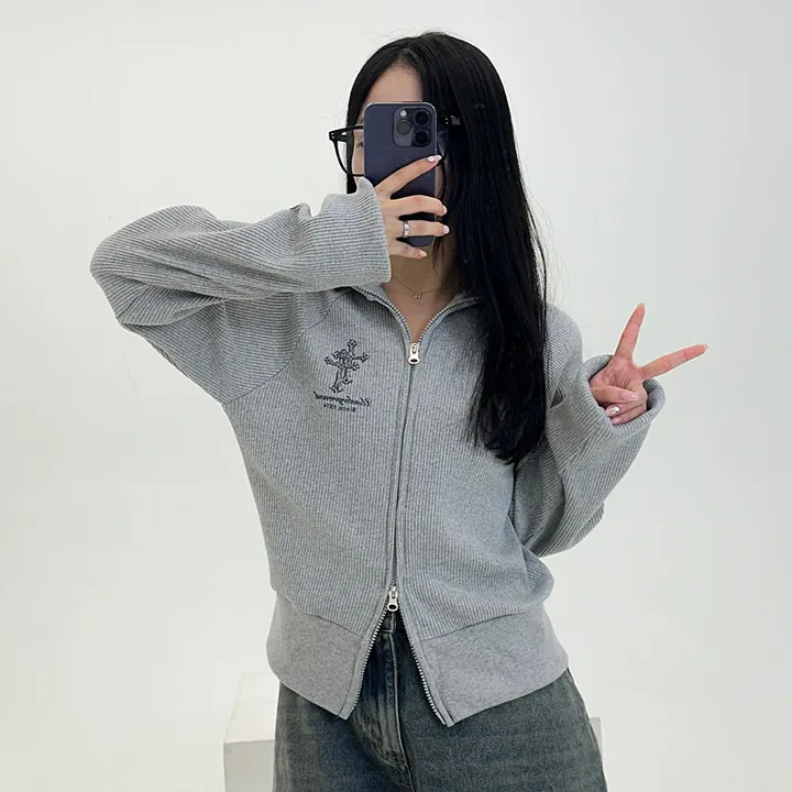 [말라핏/허리잘록] 세인트 골지 투웨이 집업 - 3color 상세 이미지 23