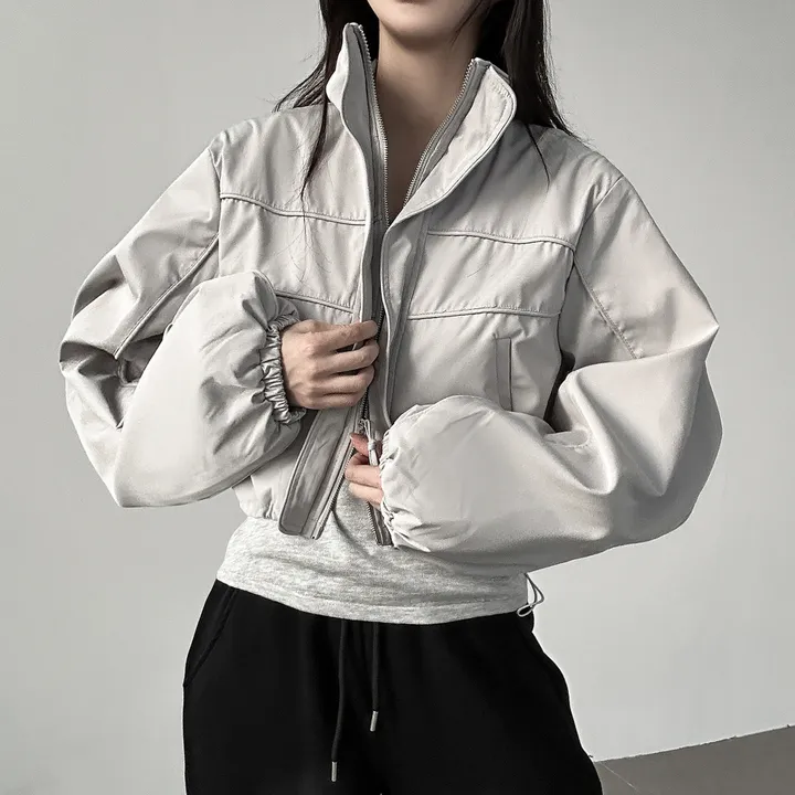 당일출고🚀[quality/도톰] 하이넥 파이핑 고프코어 루즈핏 스트링 바람막이 점퍼 3color 상세 이미지 7