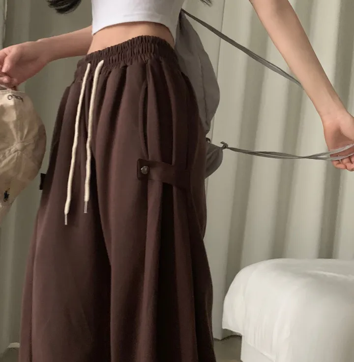 Made [봄컬러추가/🤍숏,롱!] 비어 사이드스냅 비죠, 버튼 롱와이드 트레이닝 추리닝 밴딩팬츠 - 12color 상세 이미지 14