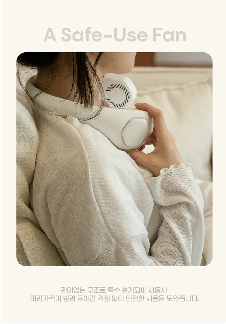 💕내일도착/어버이날💕넥밴드 휴대용 선풍기 핸즈프리 듀얼 넥쿨러 미니 여름 필수 아이템 여행 캠핑 목 선풍기 충전식 저소음 3컬러 에어 터보 용량 4000mAh 부모님 커플 우정 상세 이미지 8