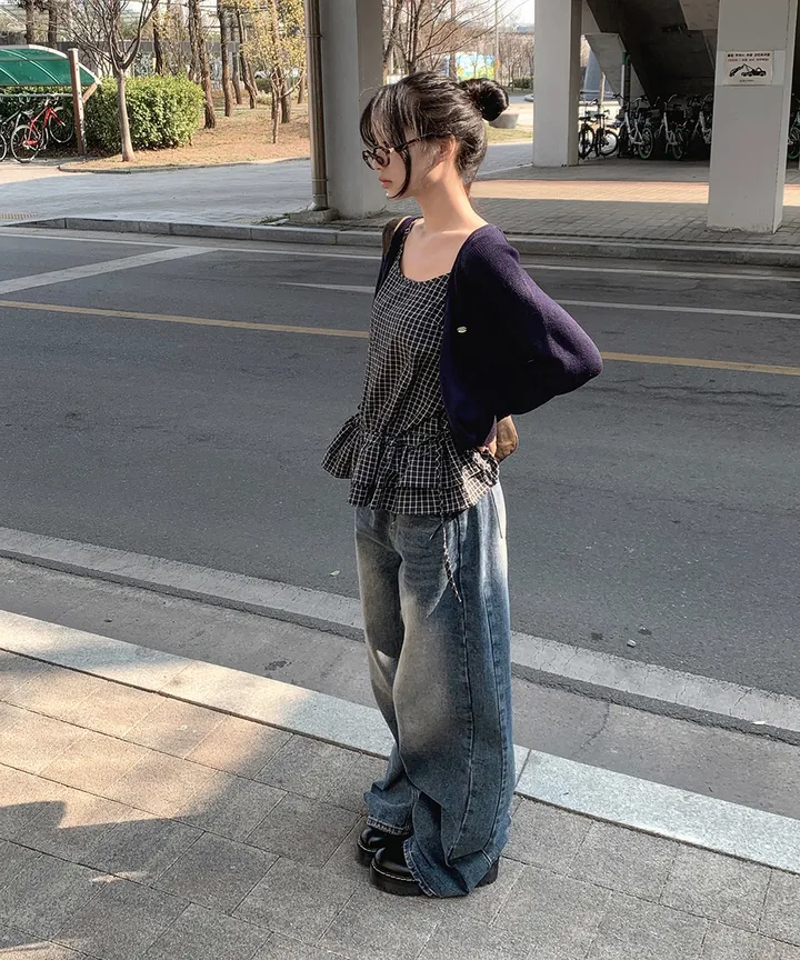 [데일리🫧벚꽃룩] 부코 펜던트 브이넥 니트 가디건 봄 가을 / 벚꽃룩 개강룩 데이트룩 여름가디건 여름니트 클래식블랑 상세 이미지 54
