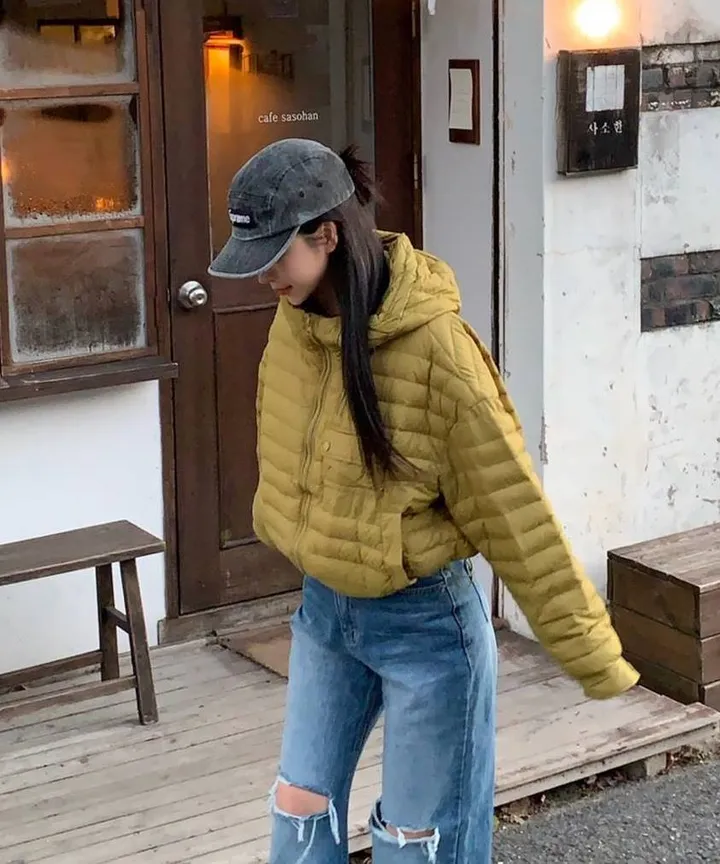 s/s new🤍 휘뚜루마뚜루 데일리템! 가벼운 경량패딩 후드패딩 오리털패딩 (블랙,라임) 상세 이미지 20