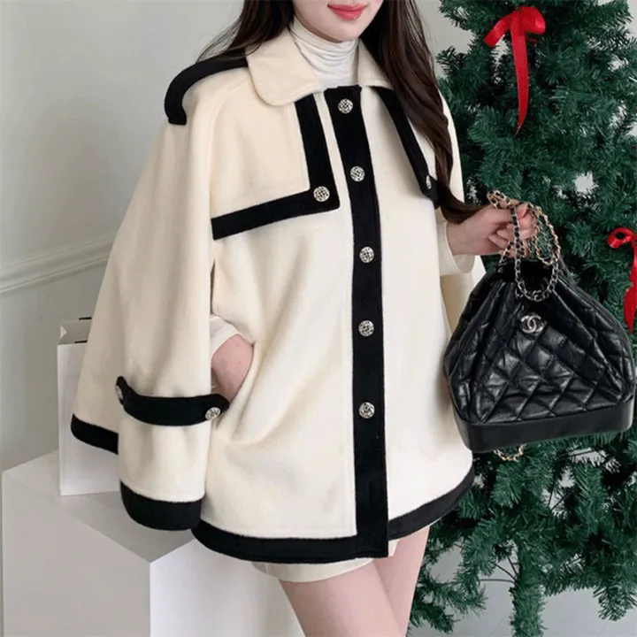[겨울아우터✨] 클래식 케이프코트 / 숏코트 모직코트 망토자켓 망토코트 연말룩 오버핏자켓 점퍼 겨울자켓 겨울점퍼 아우터 수입의류 배색자켓 핸드메이드코트 울코트 핸드메이드코트 밍크코트 퍼코트 퍼자켓 후리스 뽀글이 숏패딩 경량패딩 무스탕 양털코트 크리스마스 상세 이미지 10