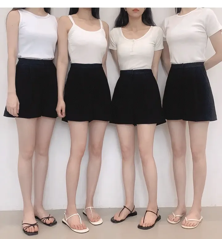 [여름🌿][1만장돌파/XS-XL/반품률ZERO🖤][자체제작] 라이프 쫀득 원핀턱 하프 슬랙스 상세 이미지 2