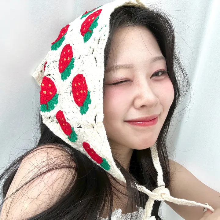 [묶음할인✨2개:8800원/키치💖] 러블리 헤어 두건 반다나 -8color 봄 여름 체육대회 운동회 휴양지 여행 플라워 딸기 시스루 체리 학생 데일리 데이트 캐주얼 유니크 힙 상세 이미지 9